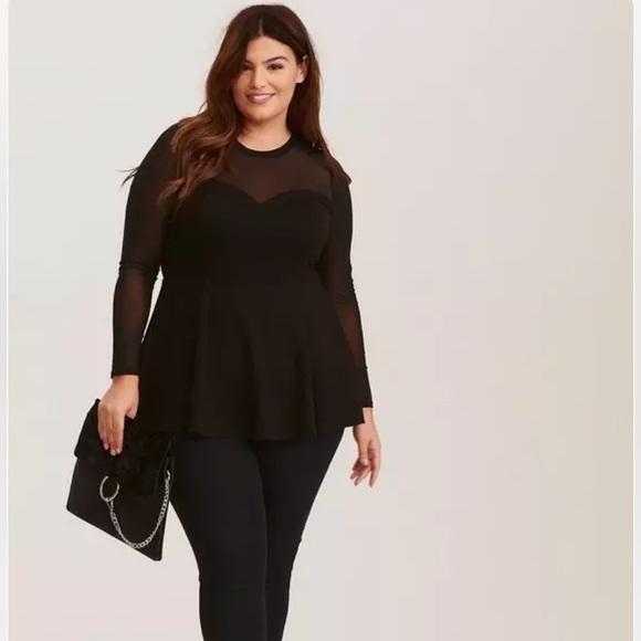 Torrid! Sheer top peplum bottom! - Picture 2 of 5